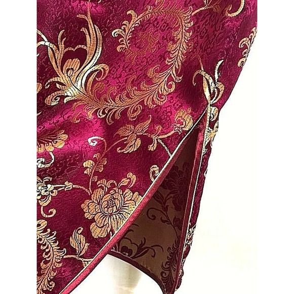 Asian Chinese Dress. Purple Metallic Gold New - Picture 6 of 6